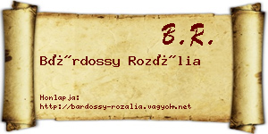 Bárdossy Rozália névjegykártya